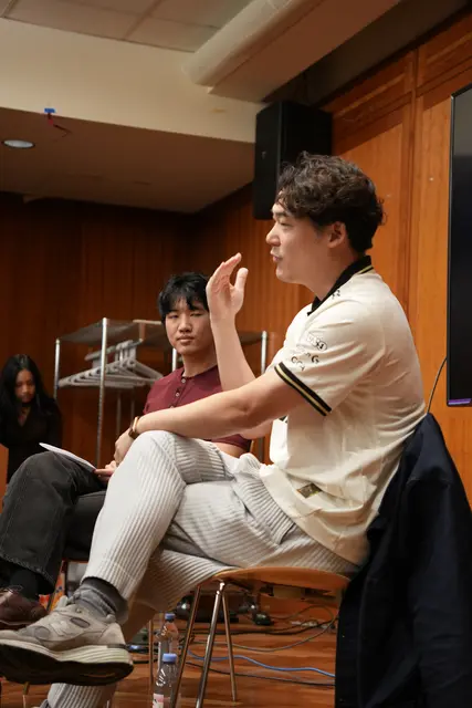 Arnold Hur and the moderator on stage at the Gen.G fireside chat